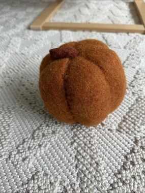 Handmade Felt Pumpkin - Rustic Orange